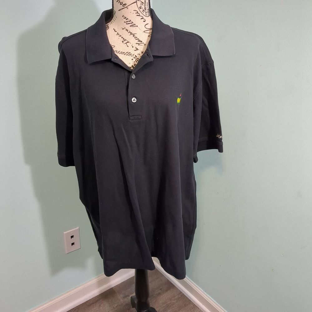 Masters Golf Augusta National Men’s Black Polo Shirt Pima Cotton XL logo